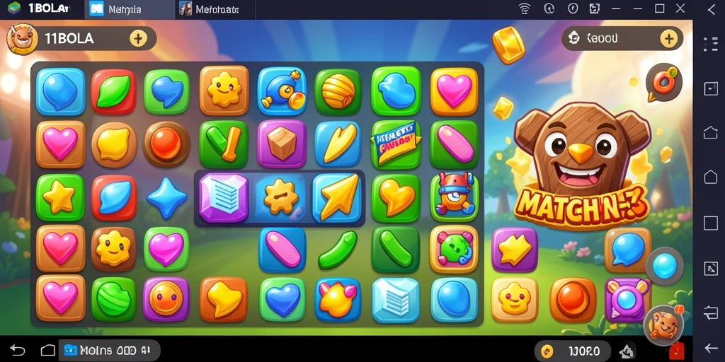 Screenshot tampilan gameplay <strong>11BOLA</strong> yang menampilkan keseruan mencocokkan item.