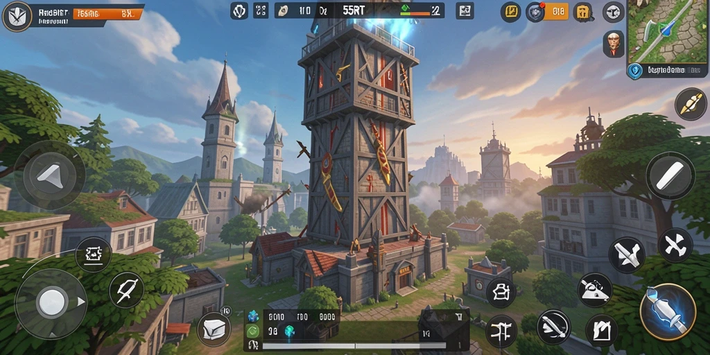 Tampilan gameplay menara pertahanan yang menegangkan dan penuh strategi.