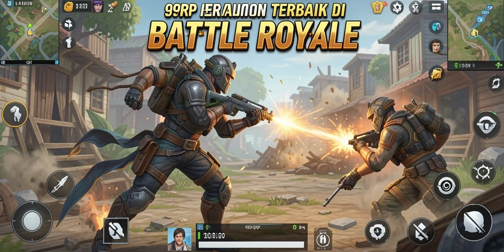 Gameplay 99RP dengan aksi seru di medan perang Battle Royale.