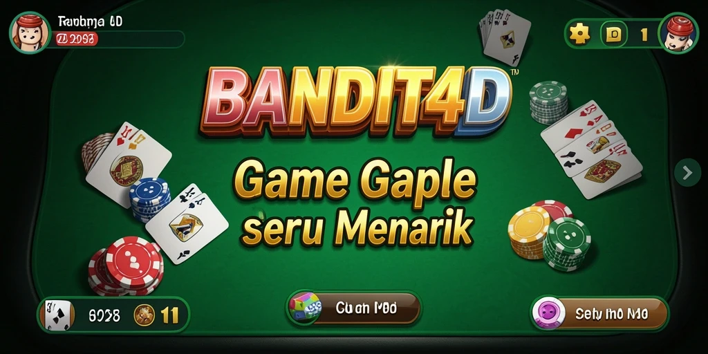 Screenshot utama BANDIT4D menampilkan gameplay Gaple yang seru dan interaktif.