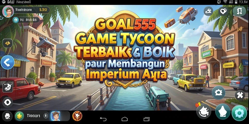 Tangkapan layar utama GOAL55 menampilkan gameplay Tycoon yang seru.