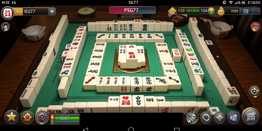 Screenshot gameplay PSG77 menampilkan aksi seru permainan Mahjong.