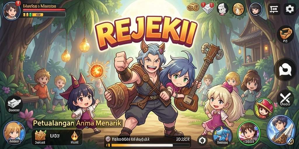 Tampilan gameplay yang seru dan penuh warna dari REJEKI.