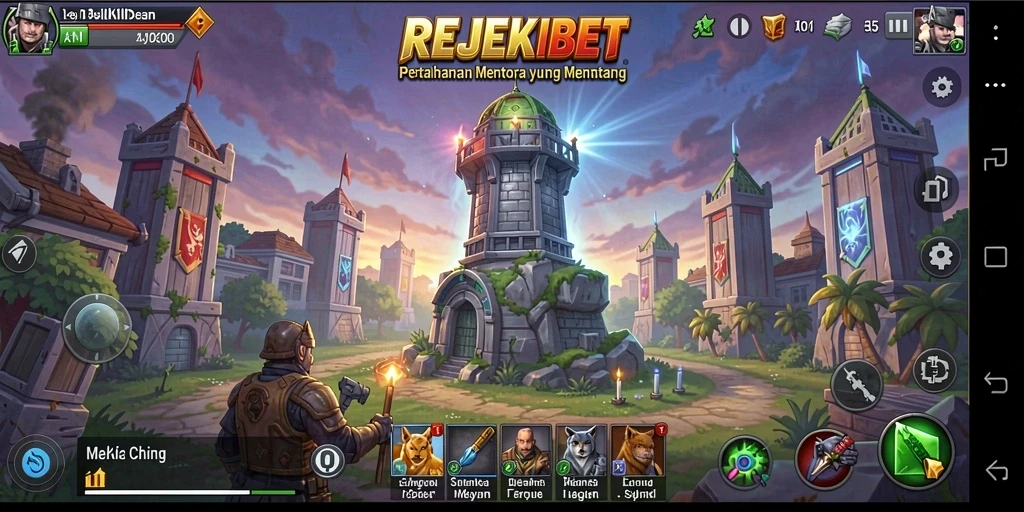 Tampilan gameplay menara pertahanan di REJEKIBET yang menantang.