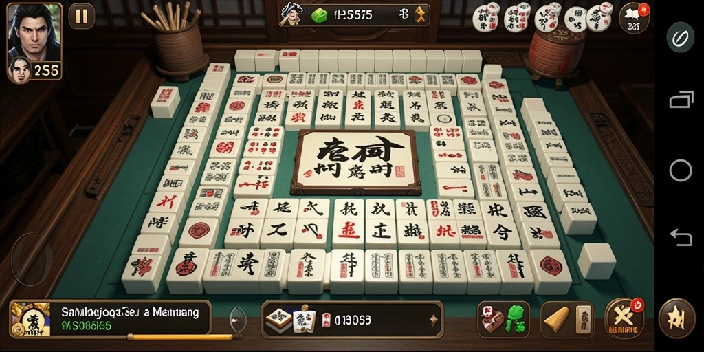 Tampilan gameplay Mahjong yang seru di SAMURAI555.