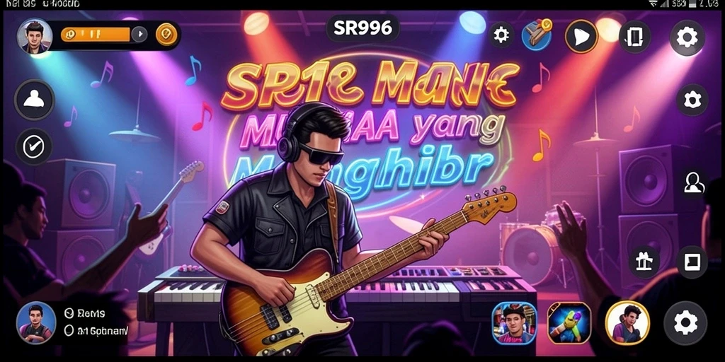 Tampilan gameplay SR996 yang menarik dalam aplikasi musik.